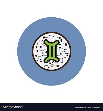 Stylish icon in color circle zodiac sign gemini vector image