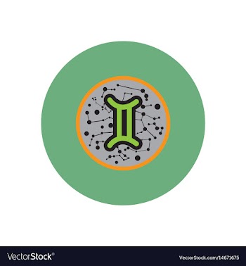 Stylish icon in color circle zodiac sign gemini vector image