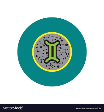 Stylish icon in color circle zodiac sign gemini vector image