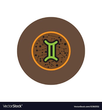 Stylish icon in color circle zodiac sign gemini vector image