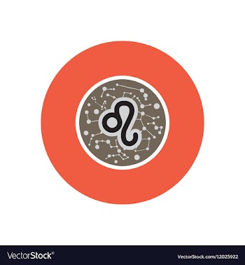 Stylish icon in color circle Zodiac sign Leo vector image