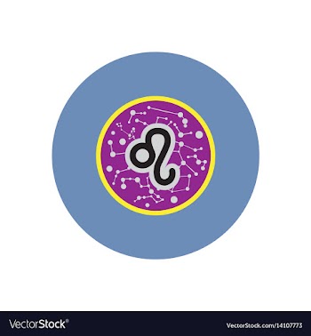 Stylish icon in color circle zodiac sign leo vector image