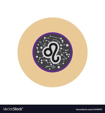 Stylish icon in color circle zodiac sign leo vector image