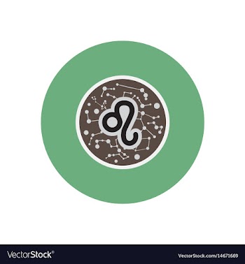 Stylish icon in color circle zodiac sign leo vector image