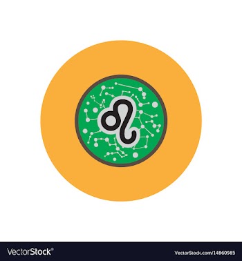 Stylish icon in color circle zodiac sign leo vector image