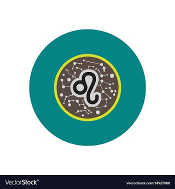 Stylish icon in color circle zodiac sign leo vector image