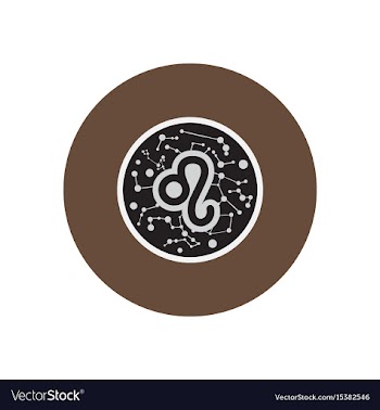 Stylish icon in color circle zodiac sign leo vector image