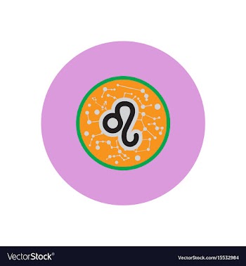 Stylish icon in color circle zodiac sign leo vector image