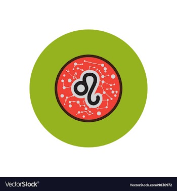 Stylish icon in color circle Zodiac sign Leo vector image