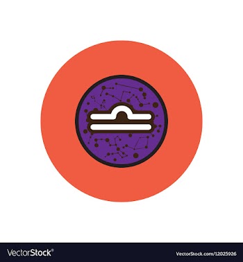 Stylish icon in color circle Zodiac sign Libra vector image