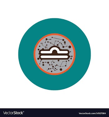 Stylish icon in color circle zodiac sign libra vector image