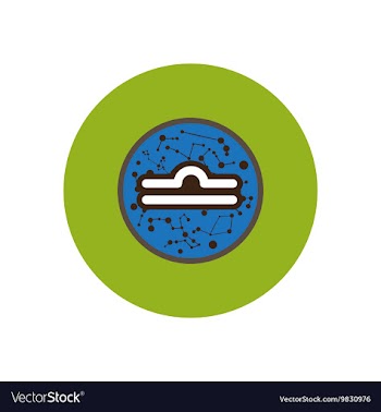Stylish icon in color circle Zodiac sign Libra vector image