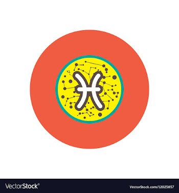 Stylish icon in color circle zodiac sign Pisces vector image