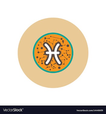 Stylish icon in color circle zodiac sign pisces vector image