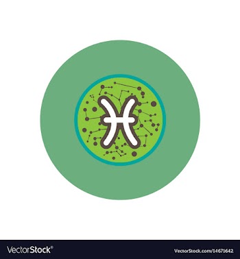 Stylish icon in color circle zodiac sign pisces vector image