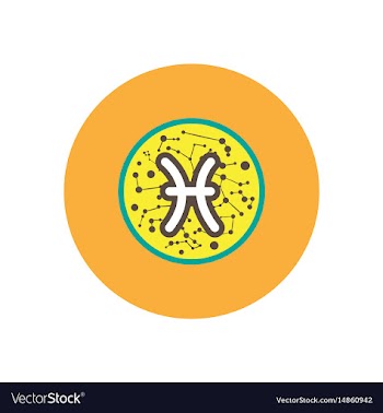 Stylish icon in color circle zodiac sign pisces vector image
