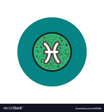 Stylish icon in color circle zodiac sign pisces vector image