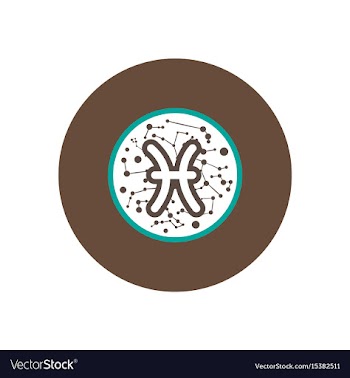Stylish icon in color circle zodiac sign pisces vector image