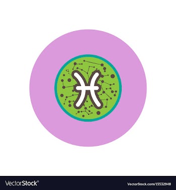 Stylish icon in color circle zodiac sign pisces vector image