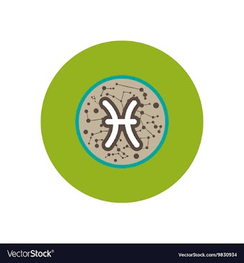 Stylish icon in color circle zodiac sign Pisces vector image