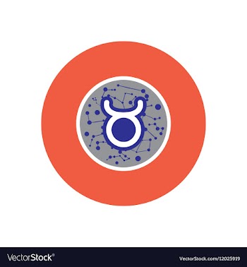 Stylish icon in color circle zodiac sign Taurus vector image