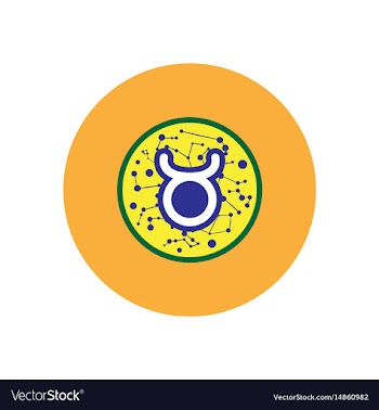 Stylish icon in color circle zodiac sign taurus vector image
