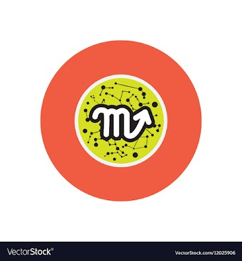 Stylish icon in color circle Zodiac signs Scorpio vector image