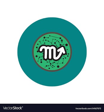 Stylish icon in color circle zodiac signs scorpio vector image