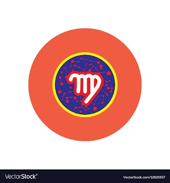 Stylish icon in color circle Zodiac signs Virgo vector image