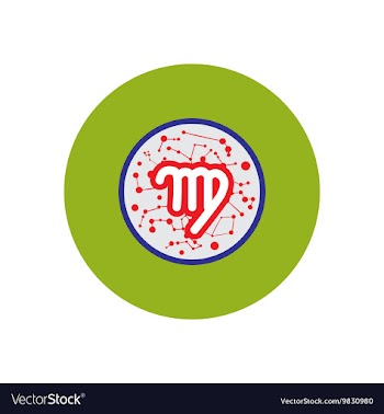 Stylish icon in color circle Zodiac signs Virgo vector image