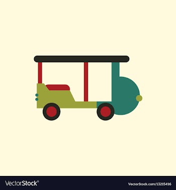 Stylish icon in flat style excursion car vector image