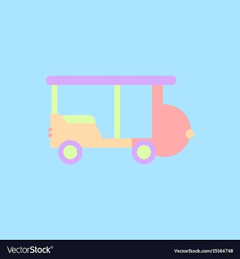 Stylish icon in flat style excursion car vector image