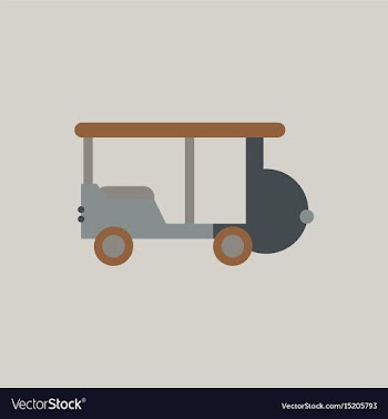 Stylish icon in flat style excursion car vector image