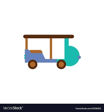 Stylish icon in flat style excursion car vector image