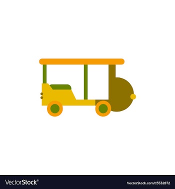 Stylish icon in flat style excursion car vector image