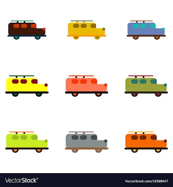 Stylish icon in flat style retro car collection vector image