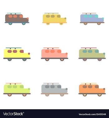 Stylish icon in flat style retro car collection vector image