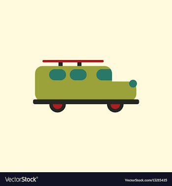 Stylish icon in flat style retro car vector image
