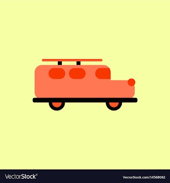 Stylish icon in flat style retro car vector image