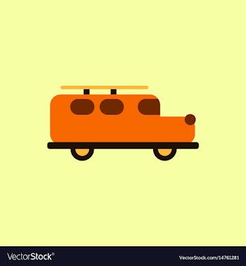 Stylish icon in flat style retro car vector image