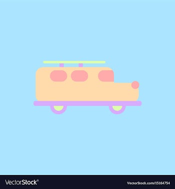 Stylish icon in flat style retro car vector image