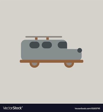 Stylish icon in flat style retro car vector image