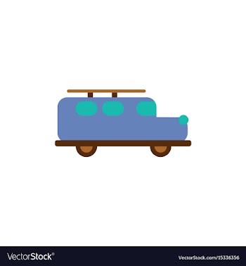 Stylish icon in flat style retro car vector image