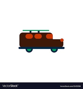 Stylish icon in flat style retro car vector image
