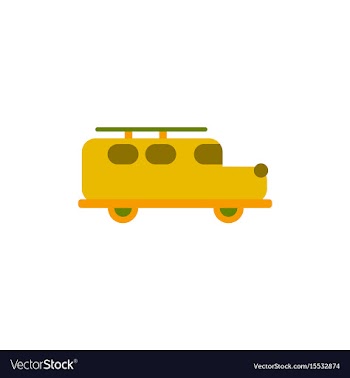 Stylish icon in flat style retro car vector image