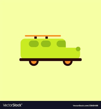 Stylish icon in flat style retro car vector image