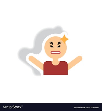 Stylish icon in label tag sticky man headache vector image