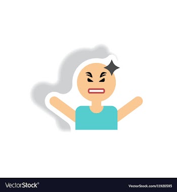 Stylish icon in label tag sticky man headache vector image