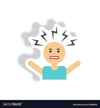 Stylish icon in label tag sticky man headache vector image
