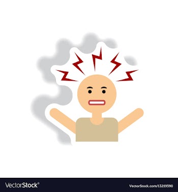 Stylish icon in label tag sticky man headache vector image